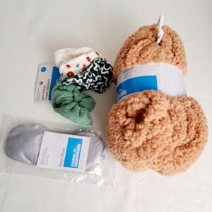 Bundle of Room Essentials Cozy Tan Sherpa Body Pillow Cover with Accessories